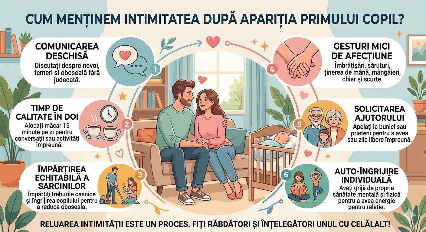 Triunghiul Copil-Părinte-Cuplu: Cum menținem intimitatea după apariția primului copil